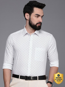 Raymond Men Printed Formal White Shirt