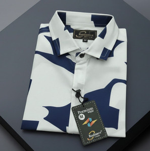 Radiance Creation Men Printed Casual Dark Blue Shirt