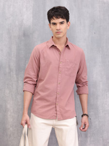 WROGN Men Solid Casual Pink Shirt - Image 6