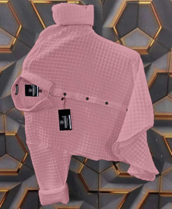 JACKBELLA Men Self Design Casual Pink Shirt