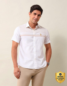 U.S. POLO ASSN. Men Solid Casual White Shirt - Image 6