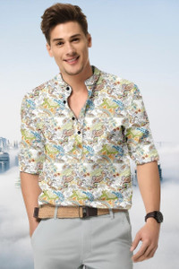 ISUEL FAB Men Printed Casual Multicolor Shirt