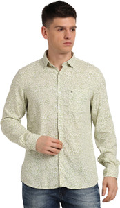 TURTLE Men Printed Casual Light Green Shirt