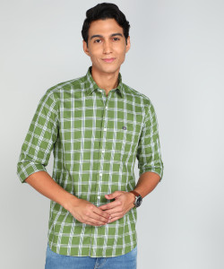 Arrow Sport Men Checkered Casual Green Shirt
