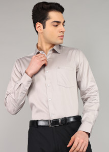 ARROW Men Solid Formal Brown Shirt