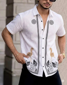 VG BROTHER Men Purple Embroidered Casual Shirt - Image 3