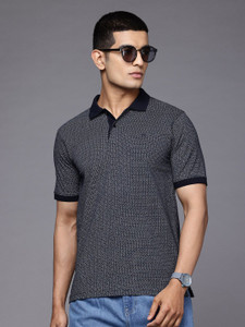 Raymond Men Printed Casual Dark Blue Shirt