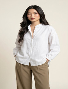 MAYKR Women Solid Formal White Shirt