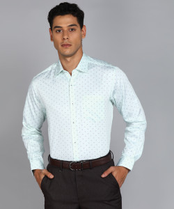 VAN HEUSEN पुरुषों के लिए प्रिंटेड फॉर्मल नीला  शर्ट