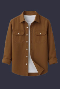 BJM ENTERPRISE Men Solid Casual Brown Shirt