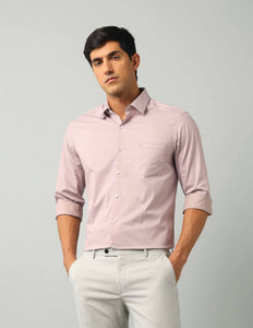 ARROW Men Embroidered Formal Pink Shirt