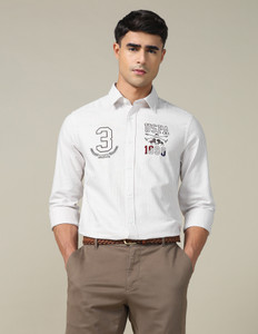 U.S. POLO ASSN. Men Striped Casual Brown Shirt