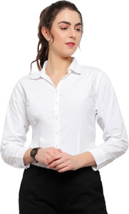 Blue Ronin Women Solid Casual White Shirt