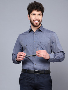 CANTABIL Men Solid Formal Grey Shirt