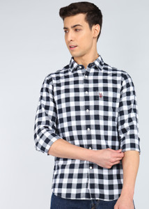 U.S. POLO ASSN. Men Solid Casual Blue Shirt