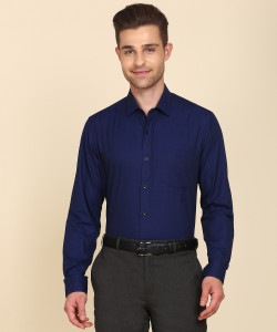 ARROW Men Self Design Formal Blue Shirt
