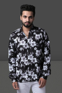 Marmic Fab Men Printed Casual Green Shirt
