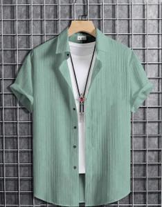 Abhirushi Boys Solid Casual Light Green Shirt