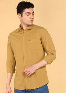Allen Solly Men Solid Casual Yellow Shirt