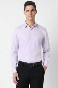 PETER ENGLAND Men Self Design Formal Purple Shirt