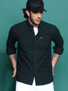 THE BEAR HOUSE Men Solid Casual Green Shirt