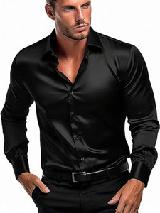 PRIMEVISTA Men Solid Casual Black Shirt