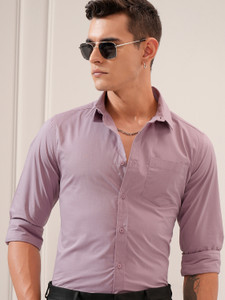 HIGHLANDER Men Solid Casual Pink Shirt