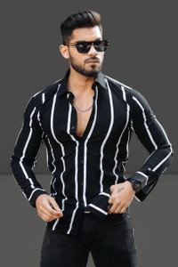 Marmic Fab Men Solid Casual Black Shirt