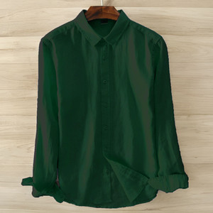 SOLSTICE Men Solid Casual Green Shirt