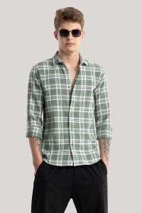 Jai Textiles Men Solid Casual Light Green Shirt