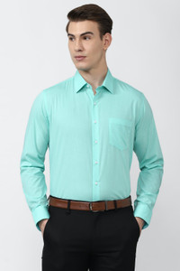 VAN HEUSEN Men Solid Formal Blue Shirt