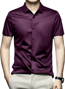 Filohevis Men Solid Formal Purple Shirt