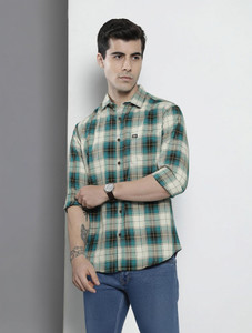 The Indian Garage Co. Men Green Checkered Shirt - Image 6