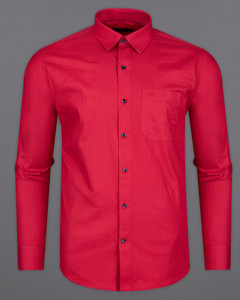 french crown Men Solid Formal Red Shirt
