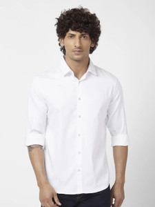 Spykar Men Solid Casual White Shirt