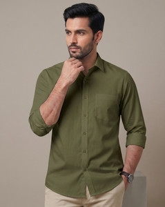 KAKIDO Men Solid Casual Green Shirt