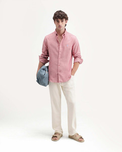 RARE RABBIT Men Solid Casual Pink Shirt - Image 1