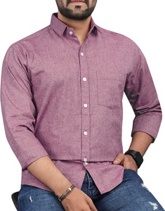 METRONAUT Men Solid Casual Pink Shirt