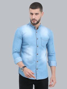 CAZZBA Men Solid Casual Blue Shirt