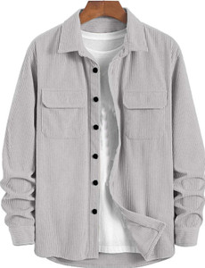 DIMMY Men Solid Casual Grey Shirt