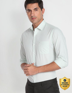 ARROW Men Checkered Formal Green Shirt