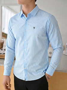 vdlooks Men Striped Casual Blue Shirt - Image 5