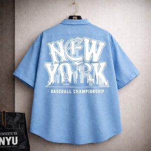 Asta Moda Men Graphic Print Casual Light Blue Shirt