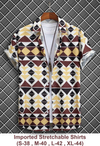Marmic Fab Men Printed Casual Grey Shirt