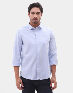 Blackberrys Men Printed Casual Light Blue Shirt