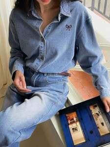 Just Fab Women Solid Casual Dark Blue Shirt