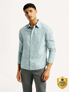 LEVI'S Men Printed Casual Light Blue Shirt