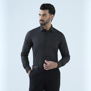 Blackberrys Men Printed Formal Black Shirt