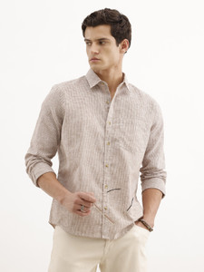 WROGN Men Checkered Casual Brown Shirt - Image 6