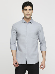 NADASM Men Solid Casual Grey Shirt
